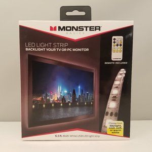 Monster Basics USB LED Light Strip w/ Remote Multi-White 6.5'